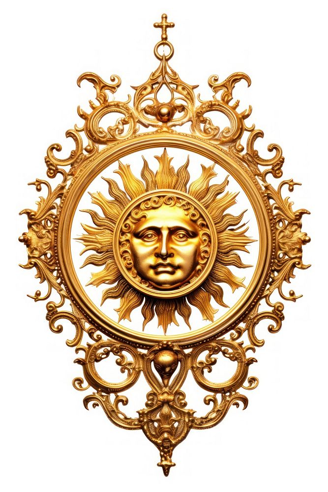 Baroque Sun gold bronze white background.