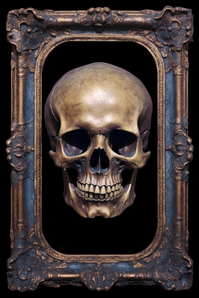 Skull ancient frame representation.