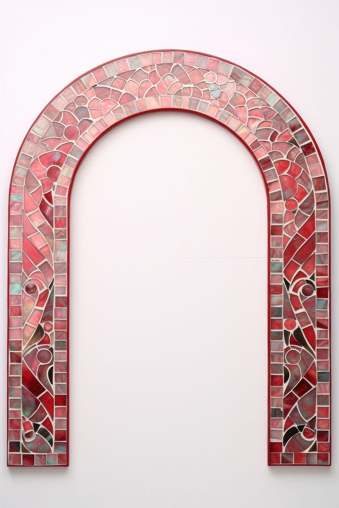 Red ocean pattern mosaic arch art architecture.