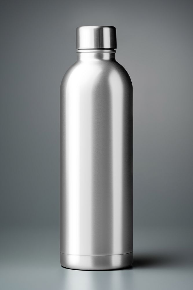 Silver insulated water bottle