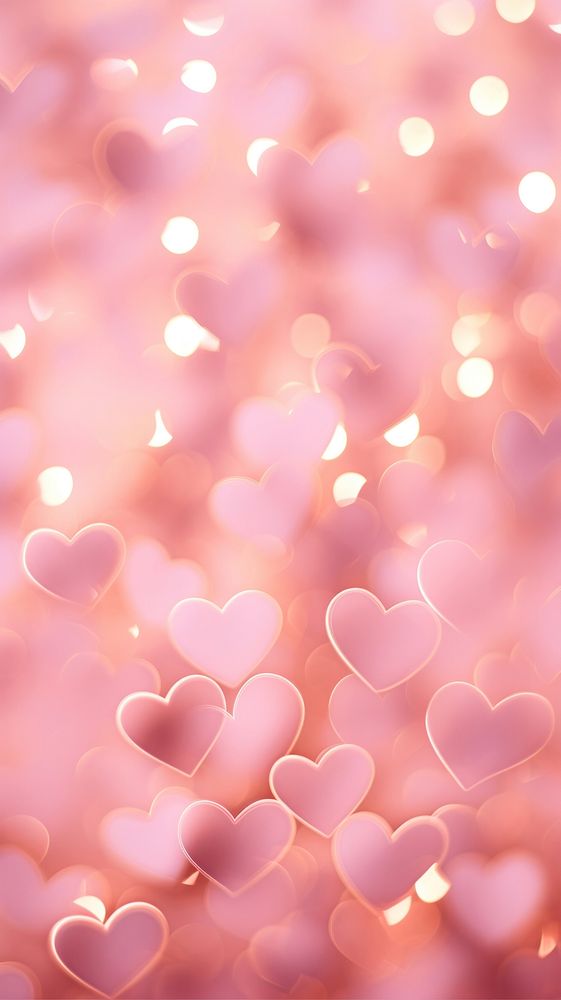 Heart pattern bokeh effect background backgrounds pink illuminated.