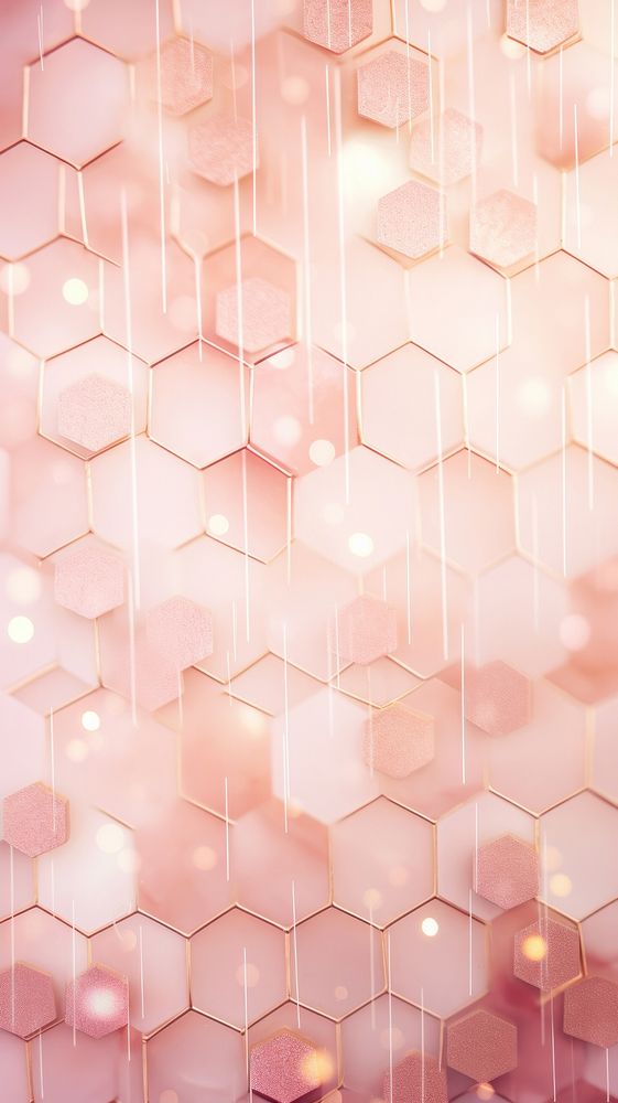Hexagon pattern bokeh effect background backgrounds pink repetition.