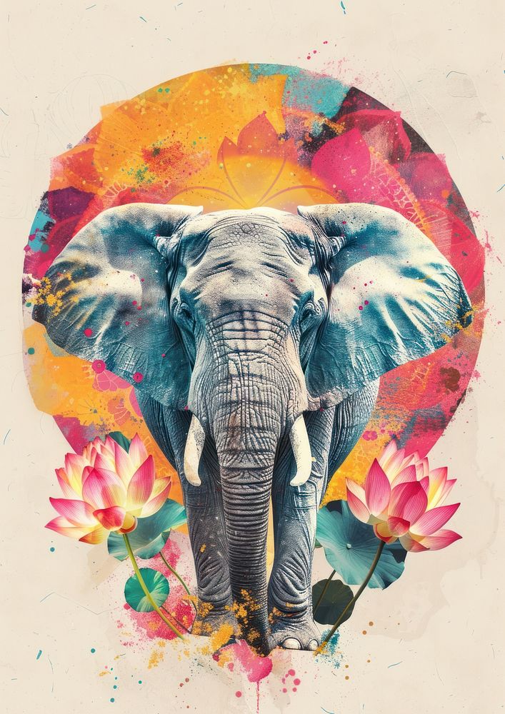 God elephant wildlife painting.
