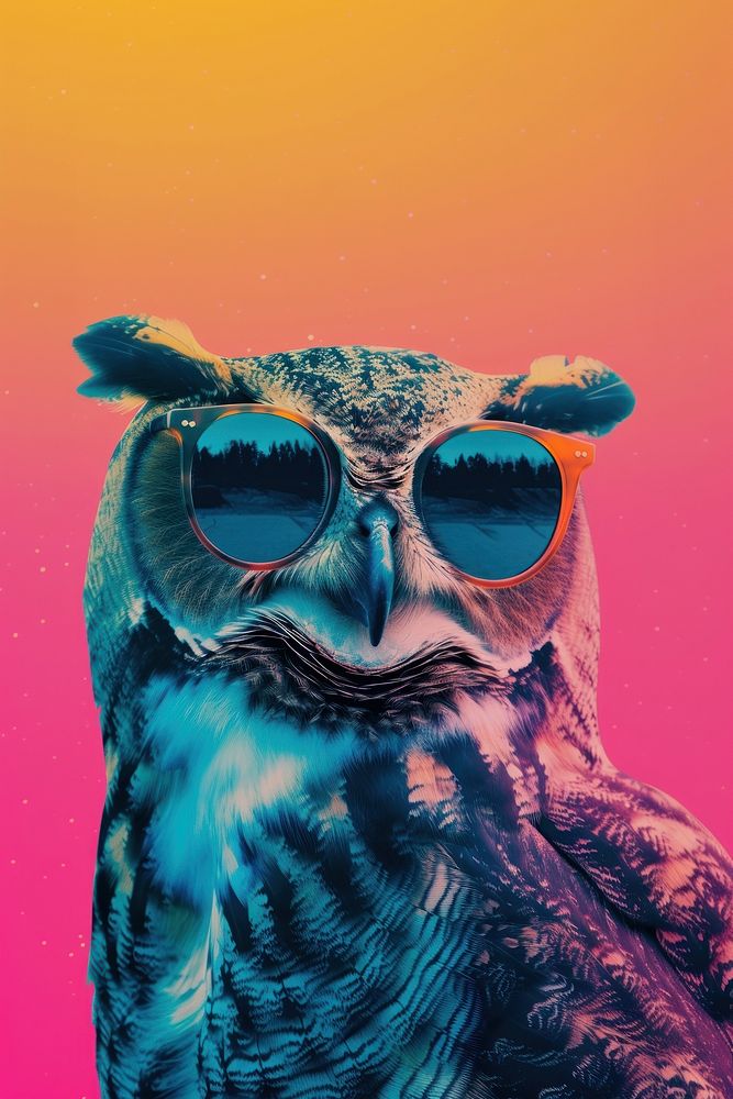 Owl owl sunglasses animal.