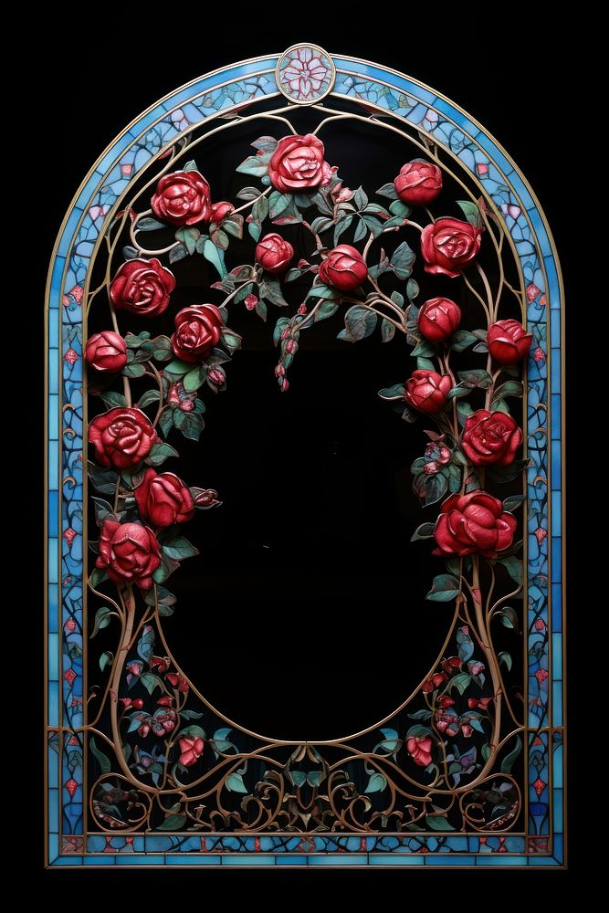Rose pattern mosaic art architecture flower.