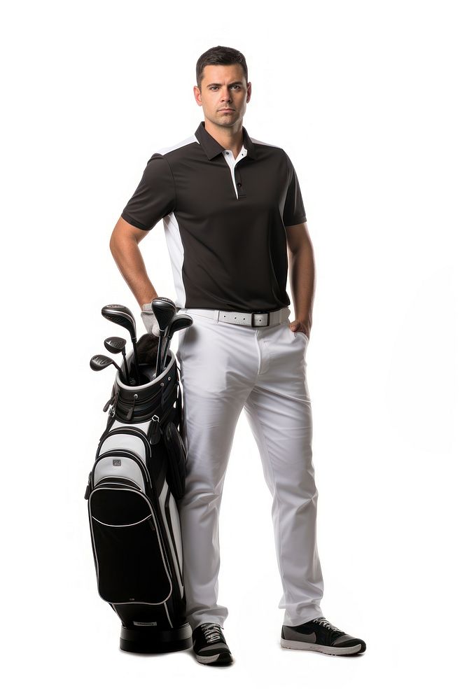 Confident golfer standing portrait sports.