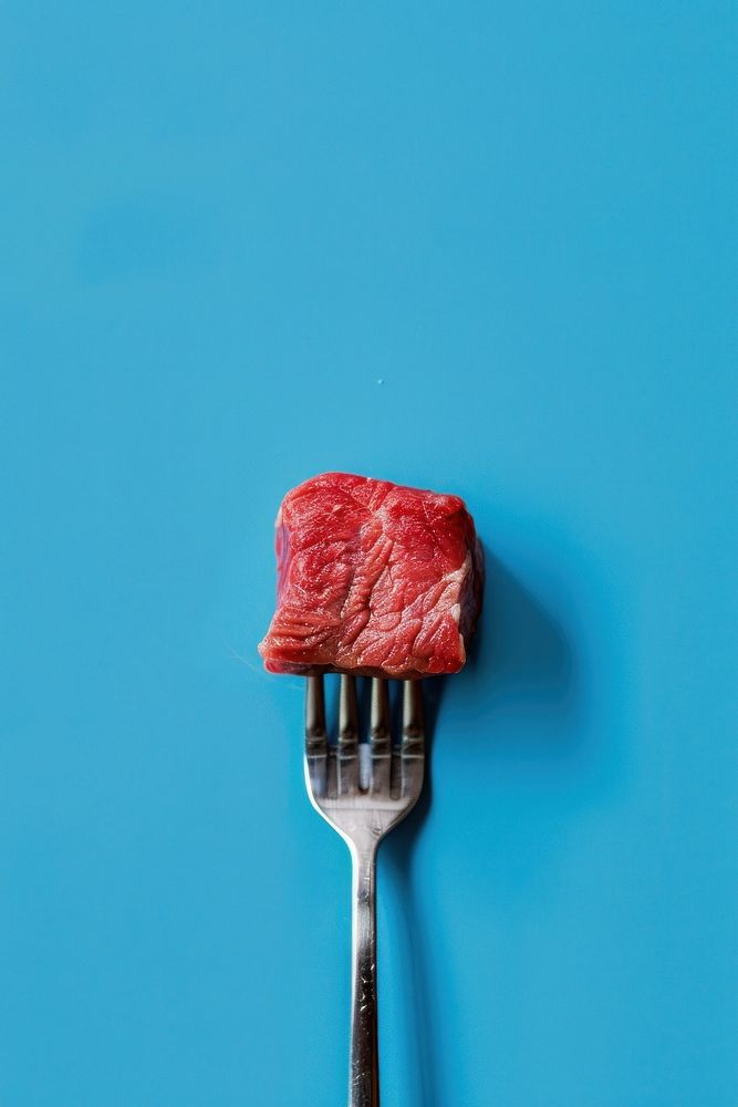 Steak meat fork food.