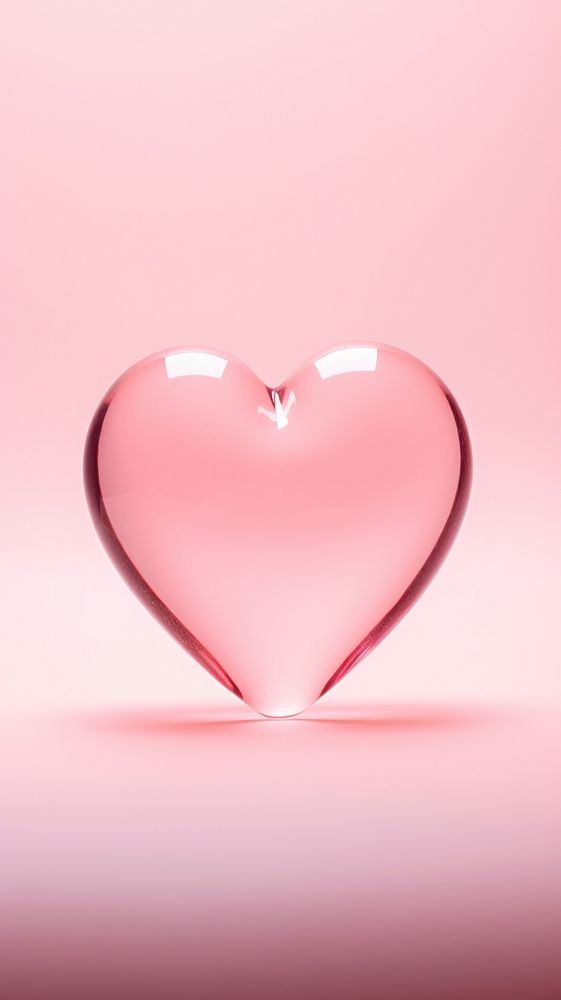 Pink aesthetic transperant heart jewelry circle symbol.