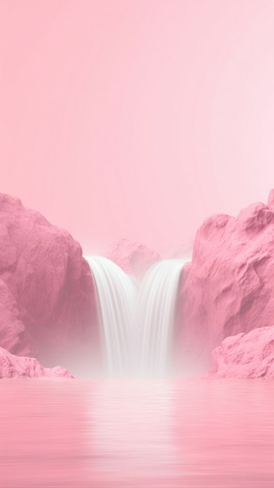 Pink aesthetic water fall wallpaper waterfall outdoors nature.