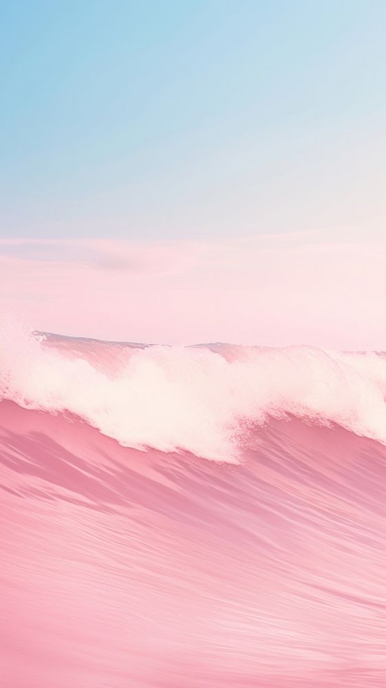 Pink aesthetic wave wallpaper outdoors nature ocean.