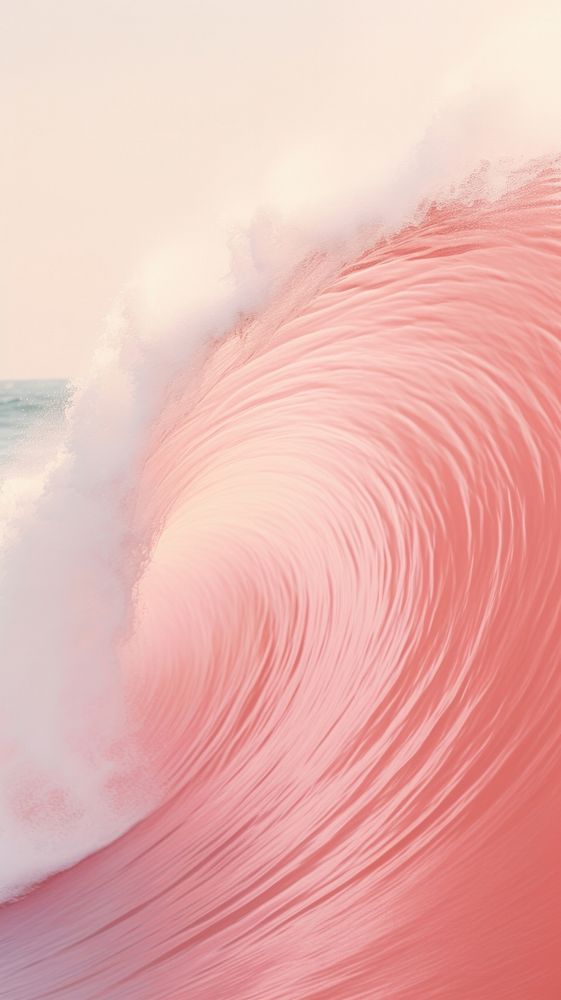Pink aesthetic wave wallpaper outdoors nature ocean.