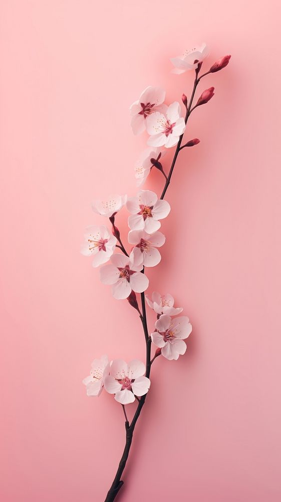 Pink aesthetic bloom wallpaper blossom flower plant.