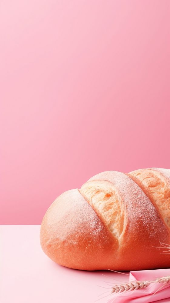 Pink aesthetic bread wallpaper food sourdough freshness.