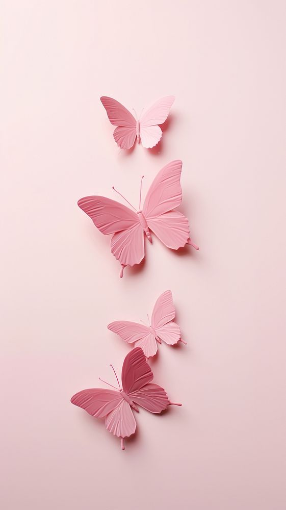Pink aesthetic butterfly wallpaper petal plant handicraft.