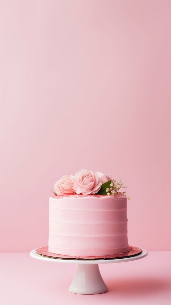 Pink aesthetic cake wallpaper dessert flower plant.