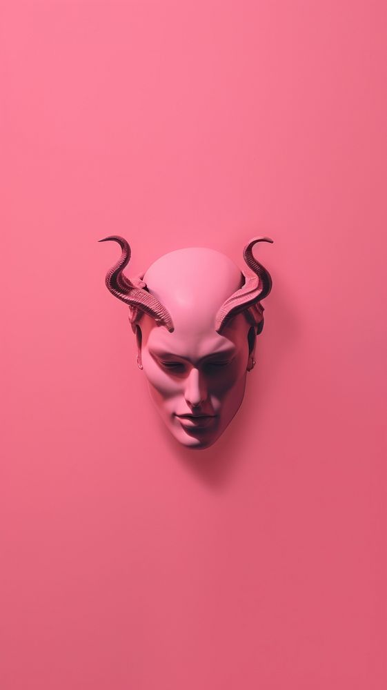 Pink aesthetic demon wallpaper adult representation taxidermy.