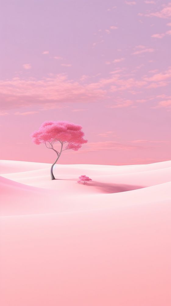 Pink aesthetic landscape wallpaper outdoors nature plant.