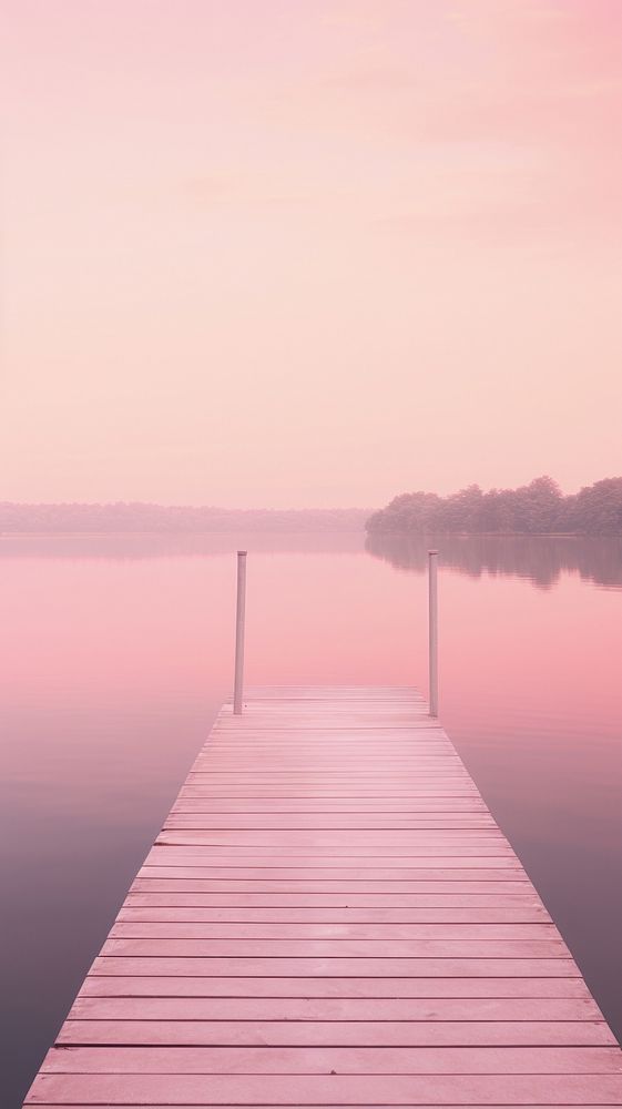 Pink aesthetic lake wallpaper outdoors horizon nature.