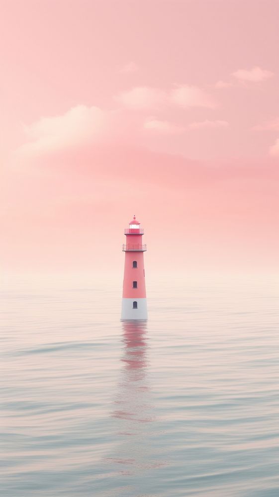 Pink aesthetic lighthouse wallpaper outdoors nature tower.