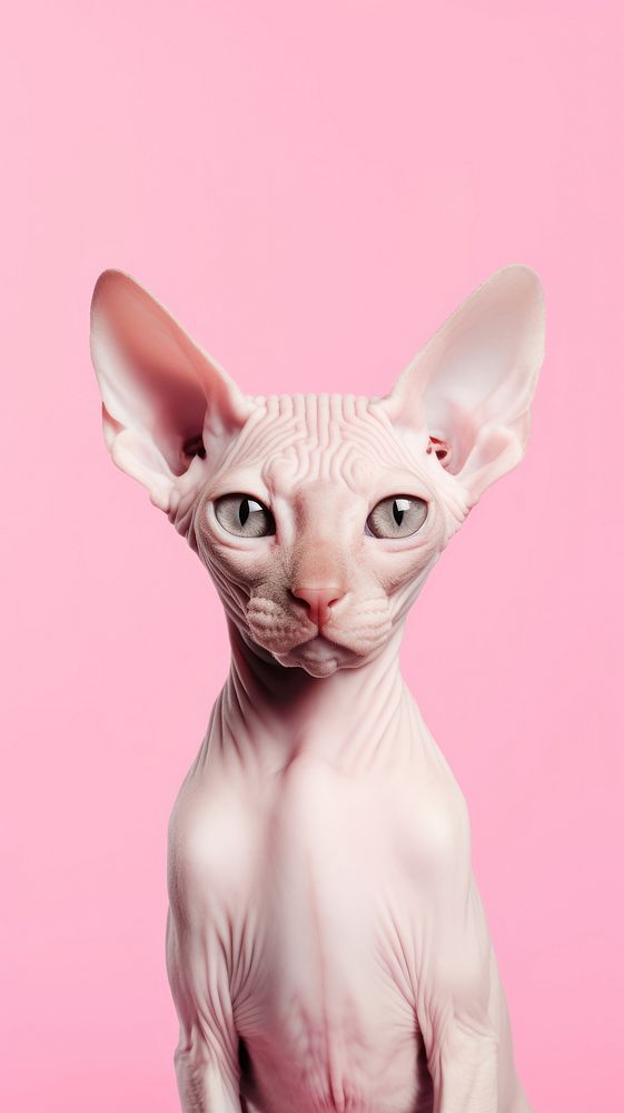 Pink aesthetic sphynxcat wallpaper animal mammal pet.