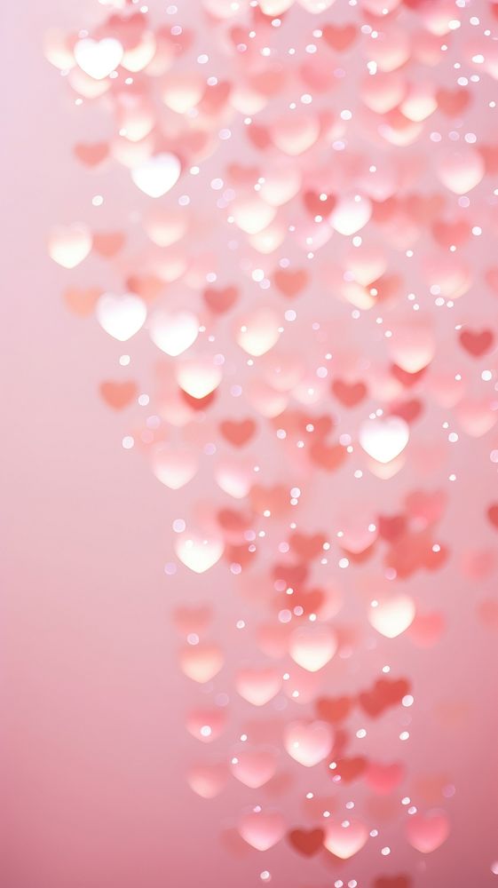Pink aesthetic heart wallpaper petal backgrounds decoration.