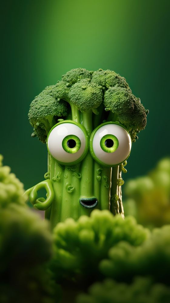Veggie shoot with zeed face wallpaper vegetable broccoli green.
