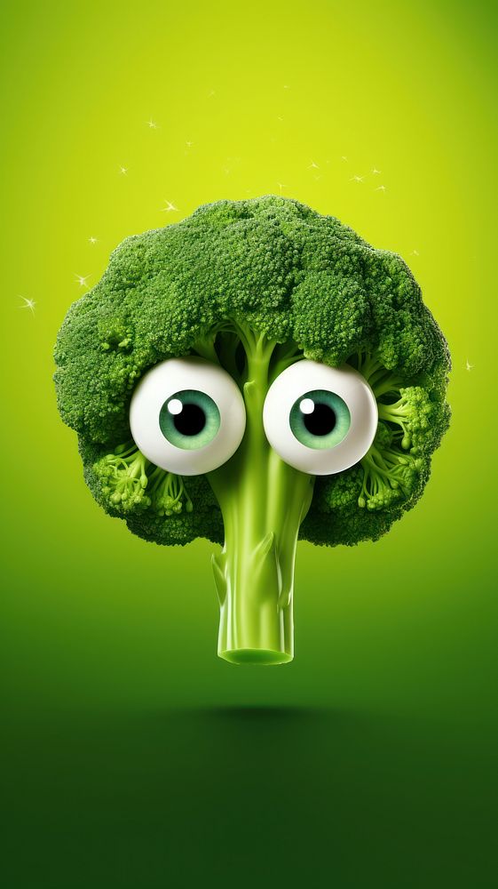 Veggie with face wallpaper vegetable broccoli plant.