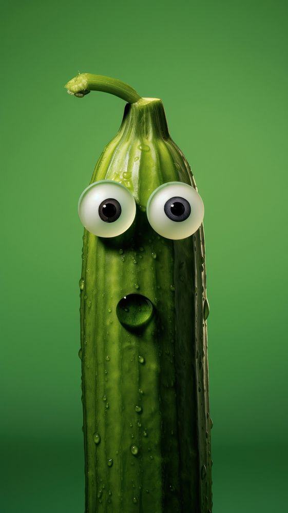 Veggie with face wallpaper vegetable cucumber plant.