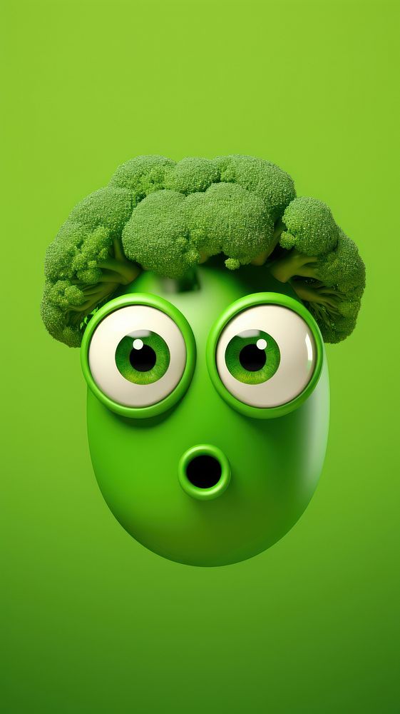 Veggie with face wallpaper vegetable broccoli green.