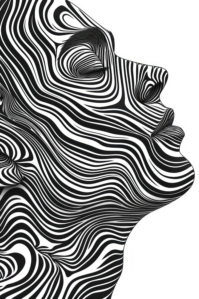 Mind bending flat line illusion illustration art abstract pattern.