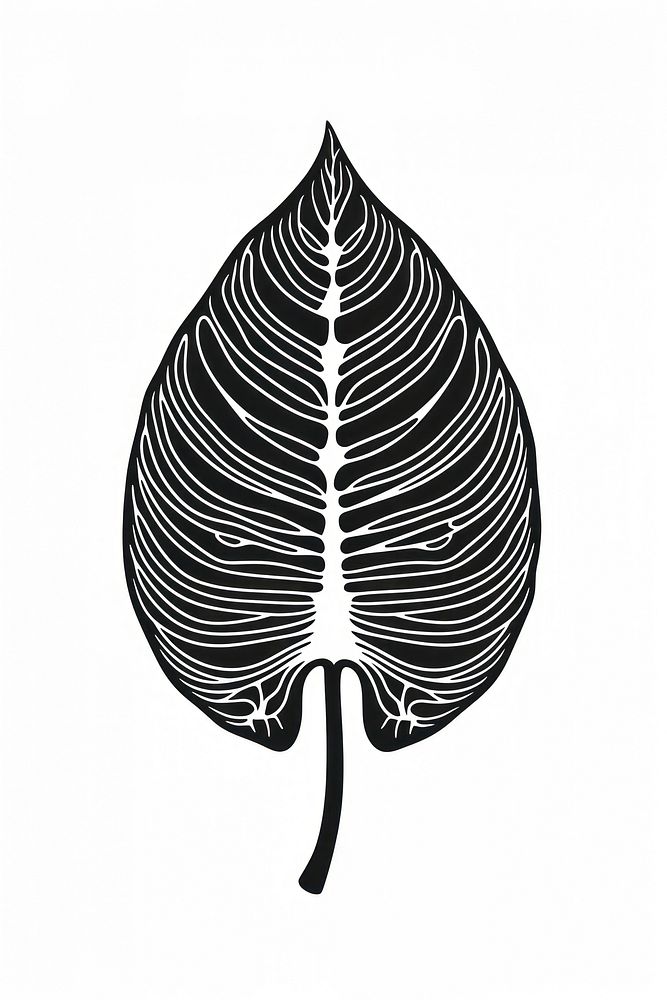 Mind bending flat line illusion poster of a leaf plant art creativity.