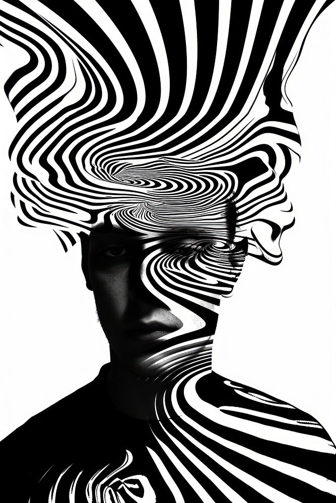 Mind bending illusion of Doppler Effect art portrait adult.