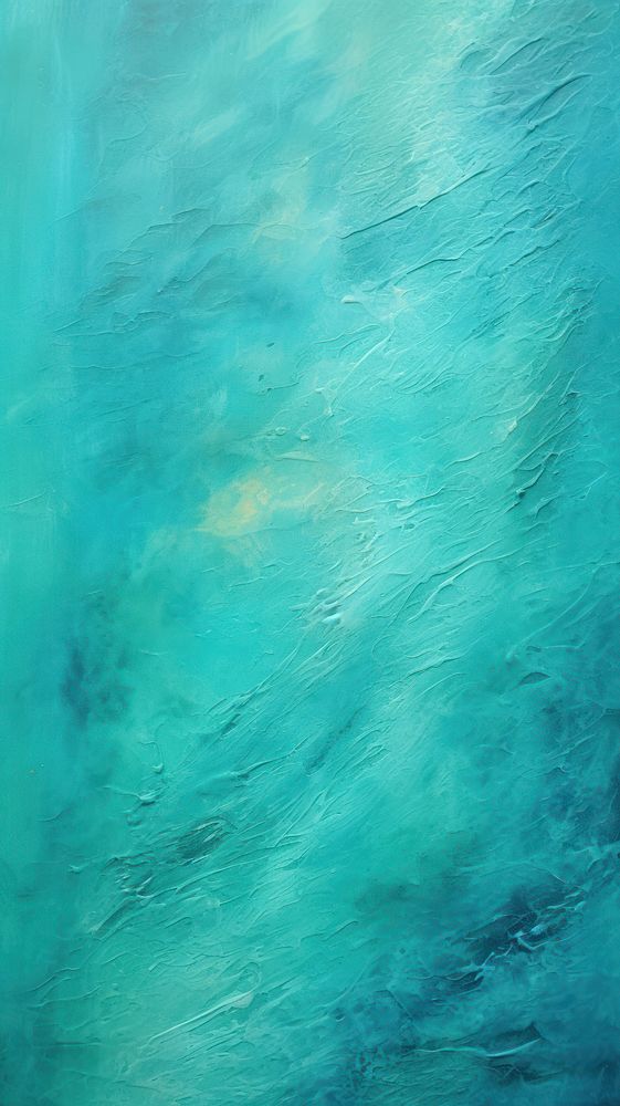 Cool color acrylic texture turquoise abstract painting.