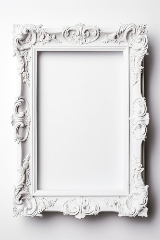 Plastic frame rectangle white white background.