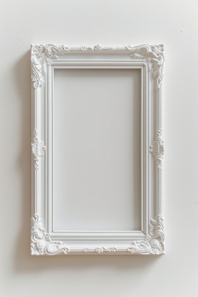 Plastic frame rectangle white white background.