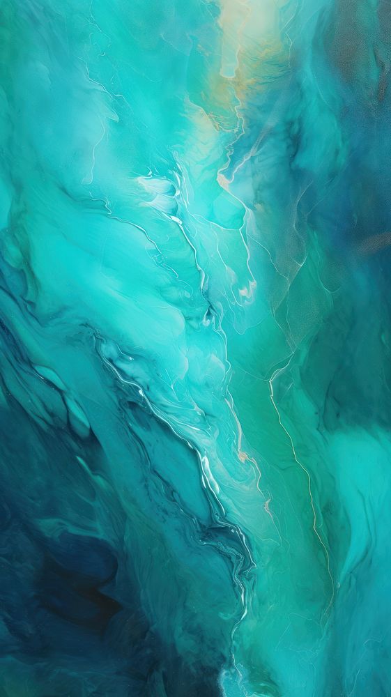 Ariel color acrylic texture turquoise abstract painting.