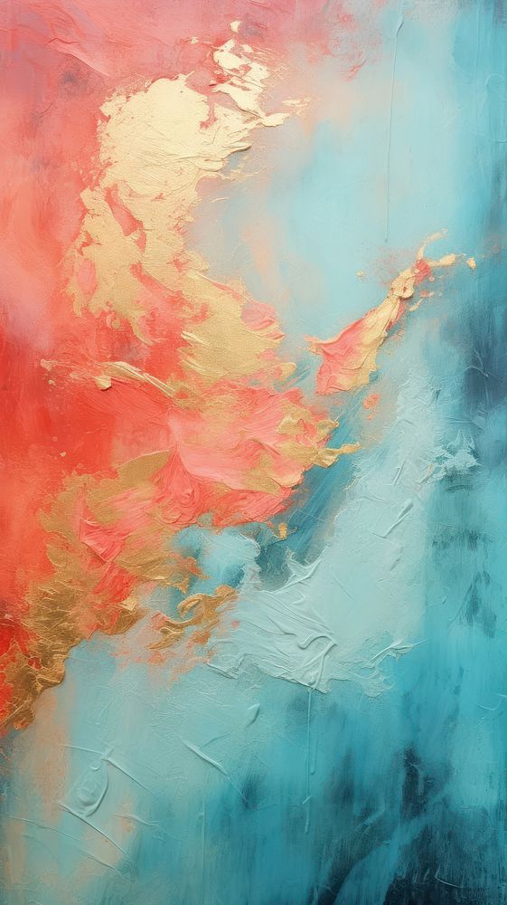 Boho color acrylic texture abstract painting wall.