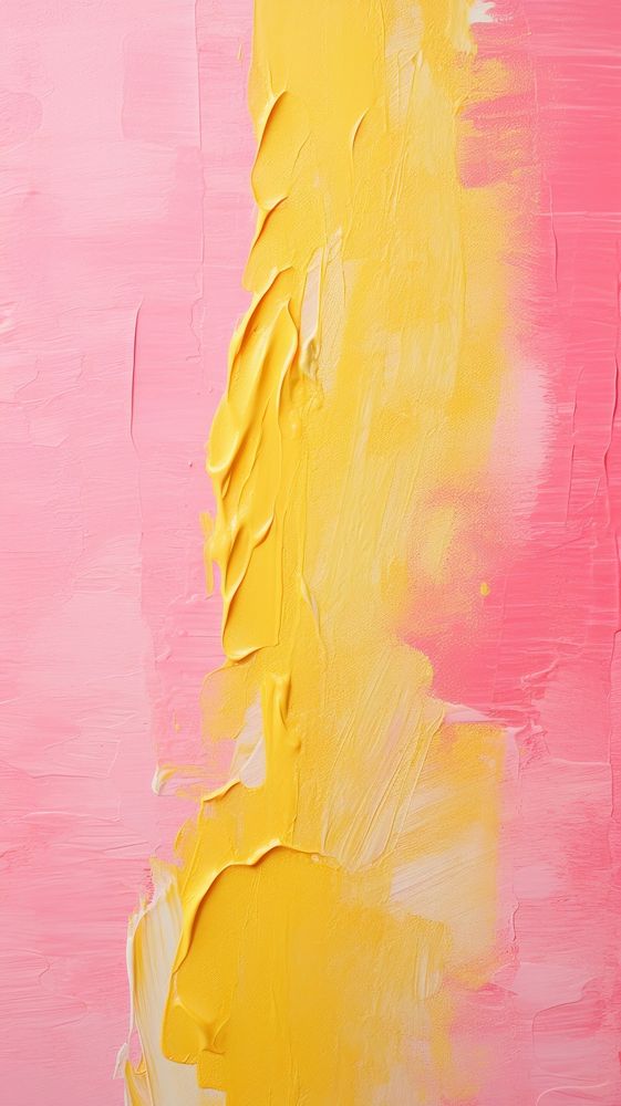 Soap pink mix yellow color acrylic texture abstract painting wall.