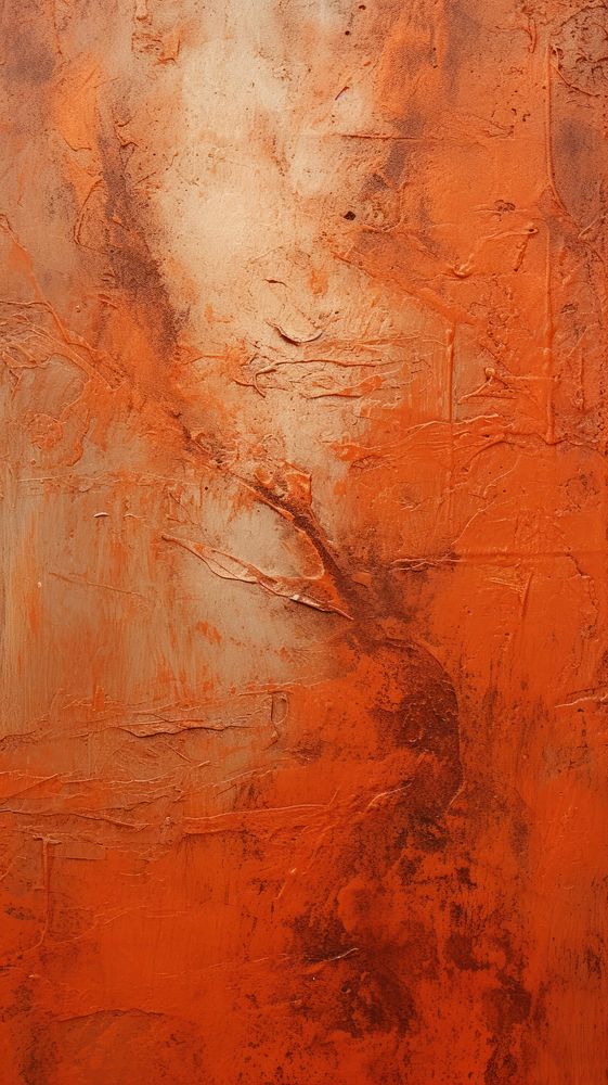 Rust color acrylic texture wall abstract painting.