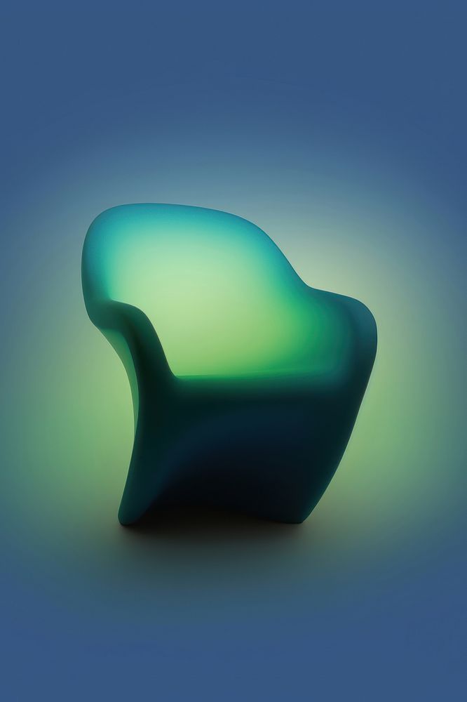 Abstact gradient illustration armchair furniture green blue.