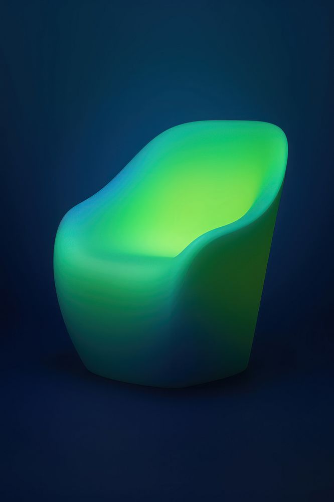 Abstact gradient illustration armchair green blue turquoise.