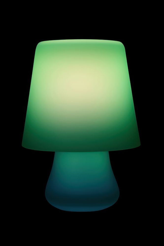 Abstract blurred gradient illustration lamp lampshade green illuminated.