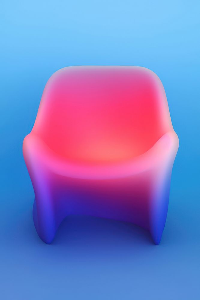 Abstract blurred gradient illustration lava furniture chair pink blue.