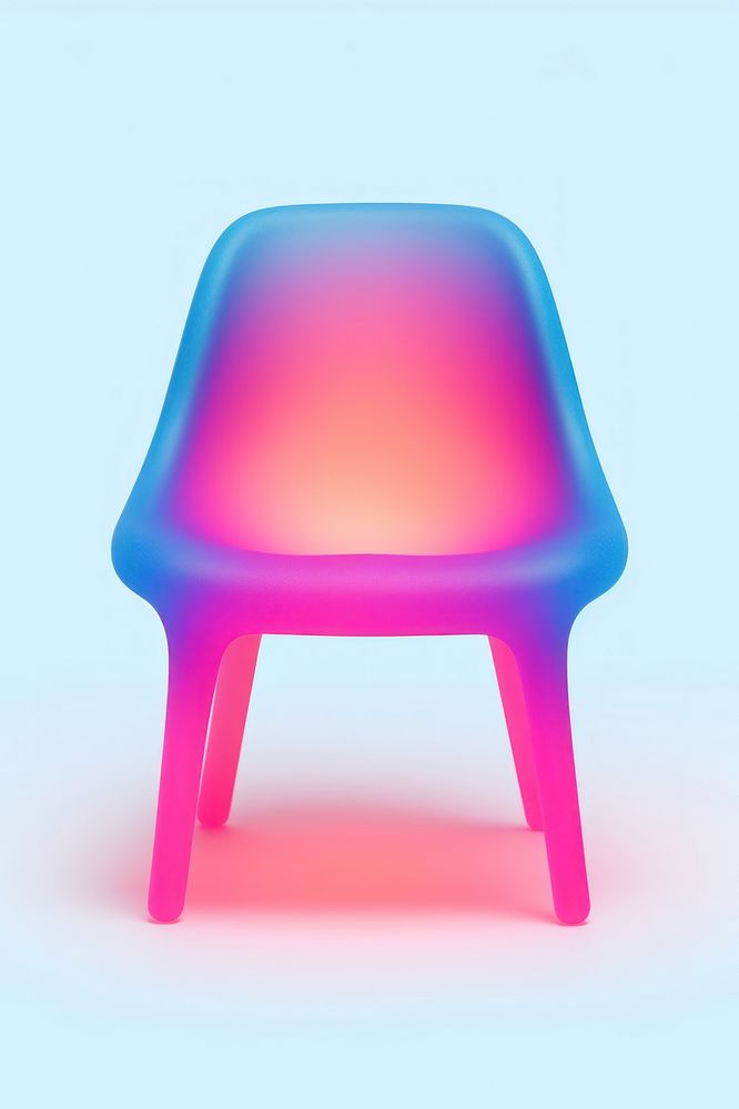 Abstract blurred gradient illustration lava furniture chair pink blue.