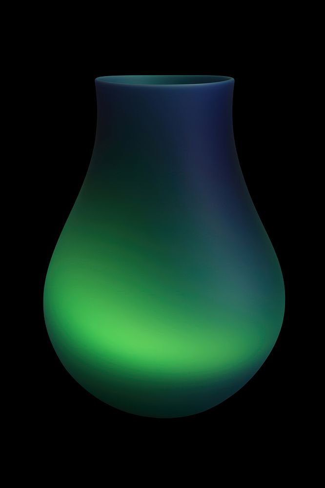 Abstract blurred gradient illustration vase green blue lampshade.
