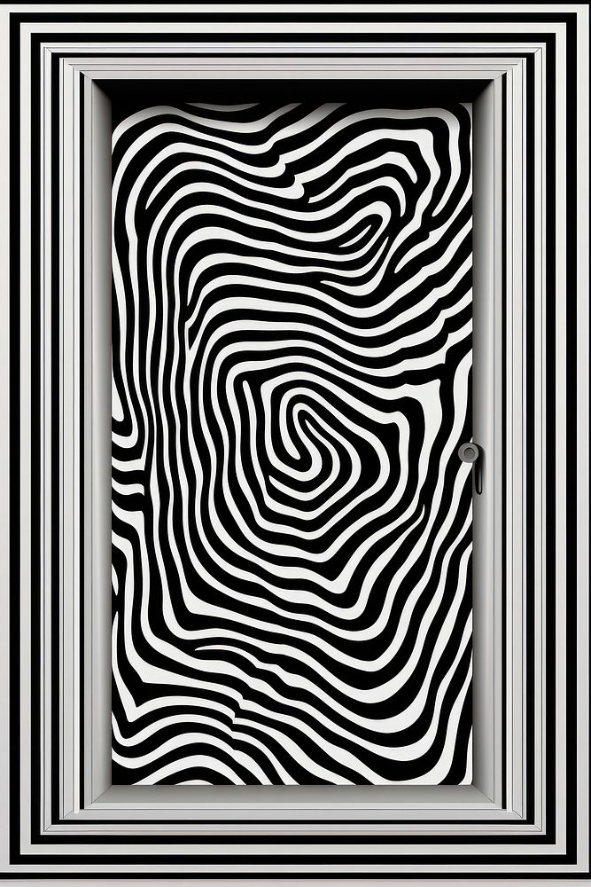An abstract Graphic Element of opened door pattern spiral black.