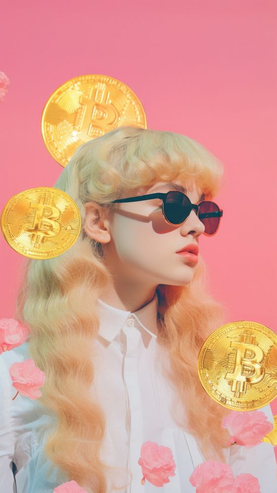 Bitcoin adult sunglasses hairstyle.