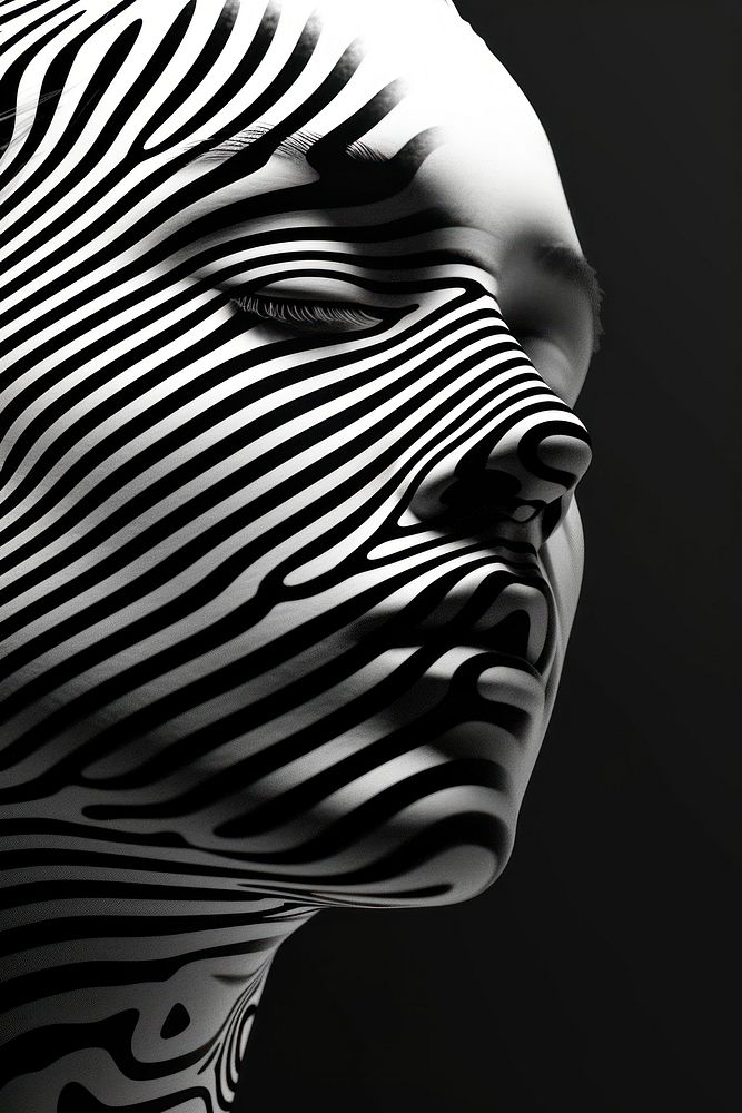 Doppler Effect portrait black white. | Free Photo Illustration - rawpixel