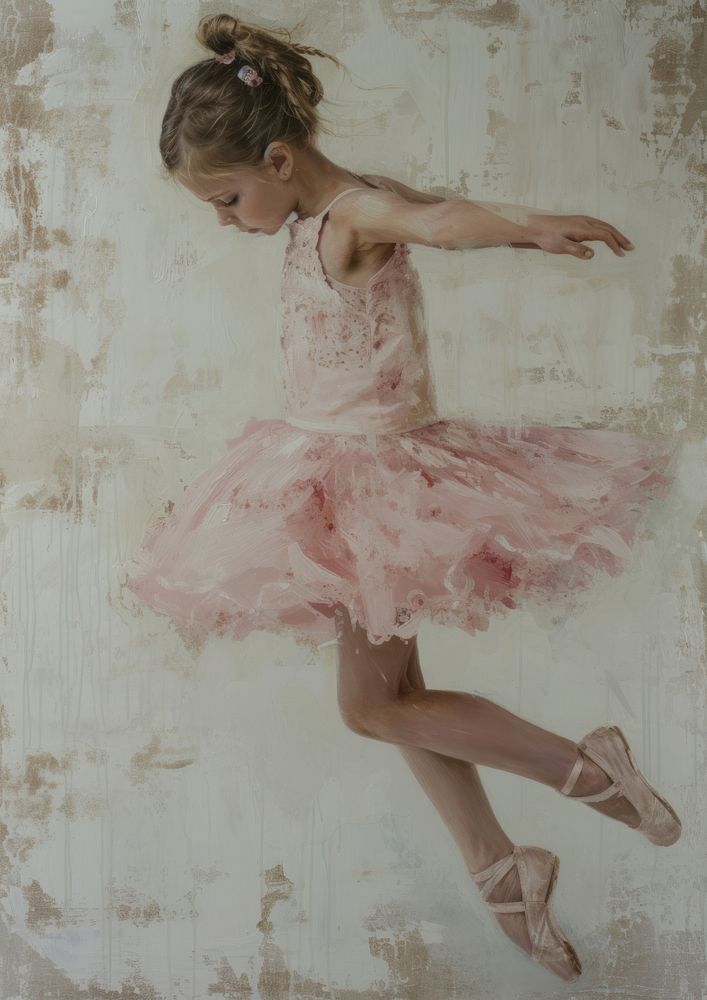 A ballet little girl dancing elegance painting.