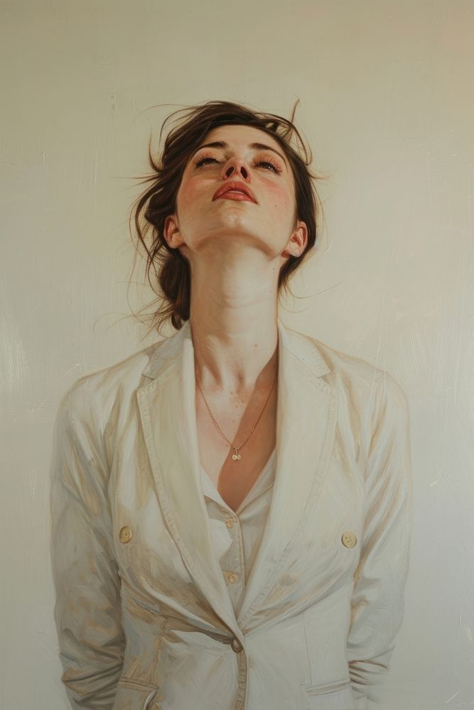 A businesswoman model portrait blazer white.